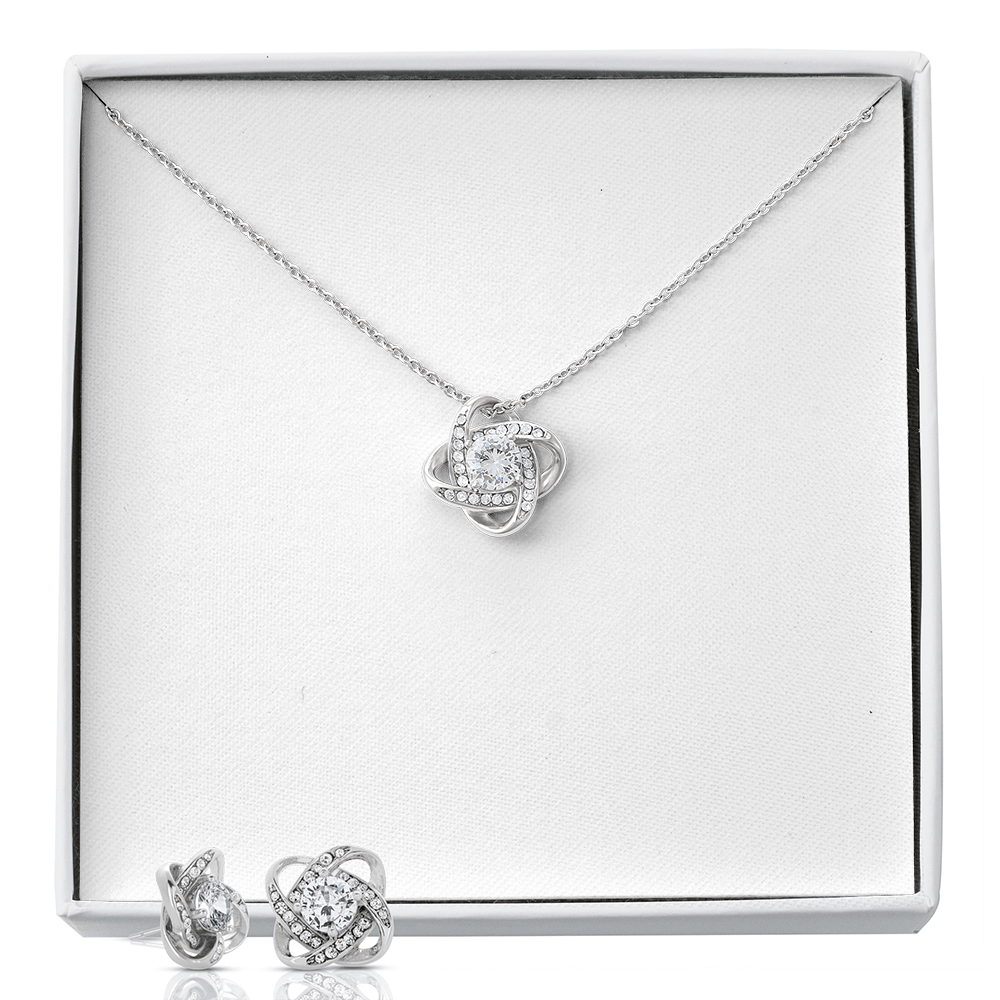 Love Knot Necklace And Earring Set