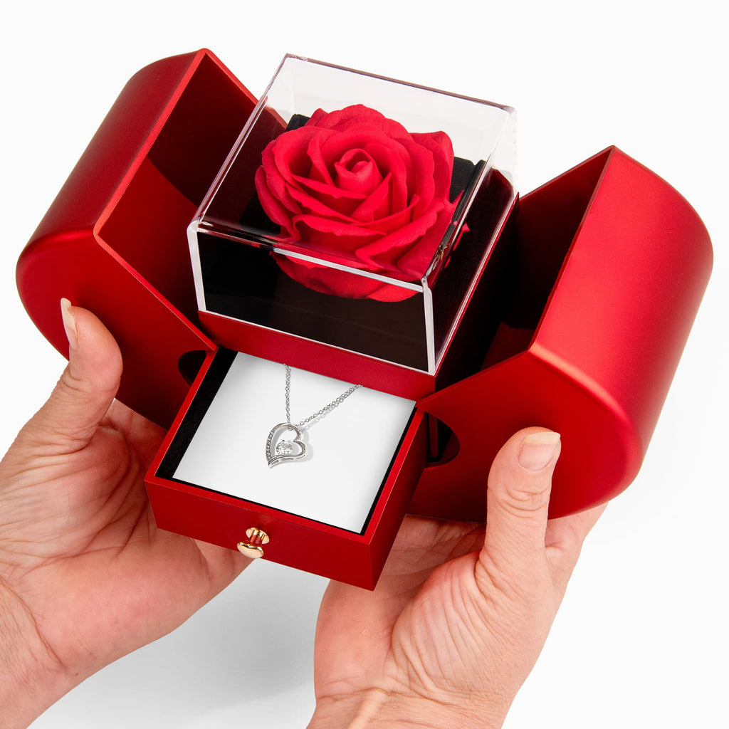 Forever Love with Red Heart Rose Box