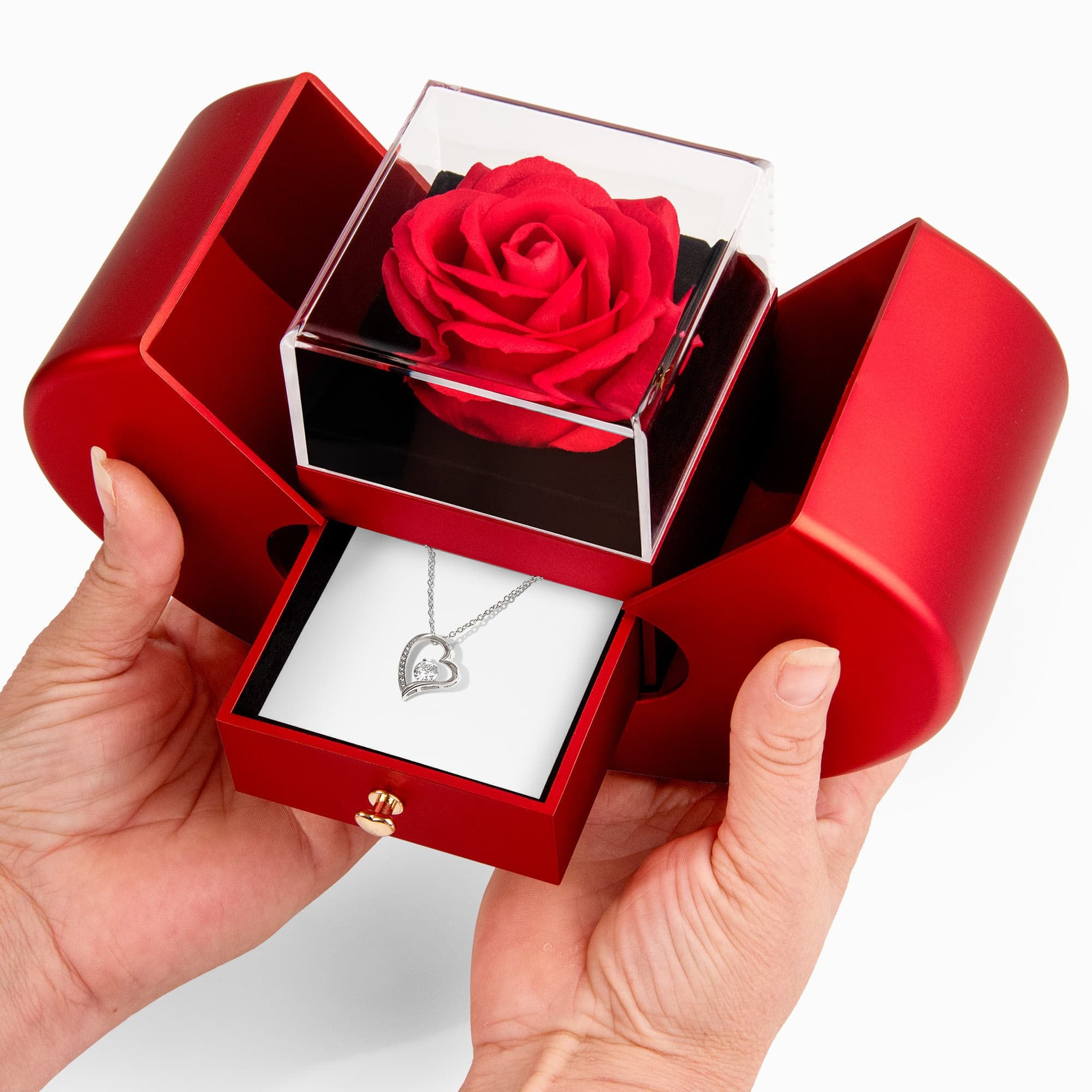Forever Love with Red Heart Rose Box