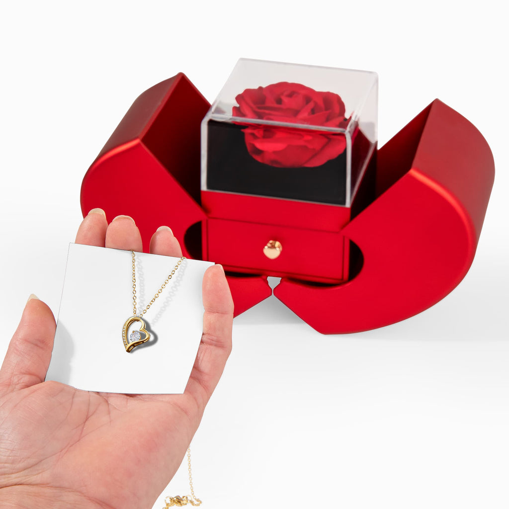 Forever Love with Red Heart Rose Box