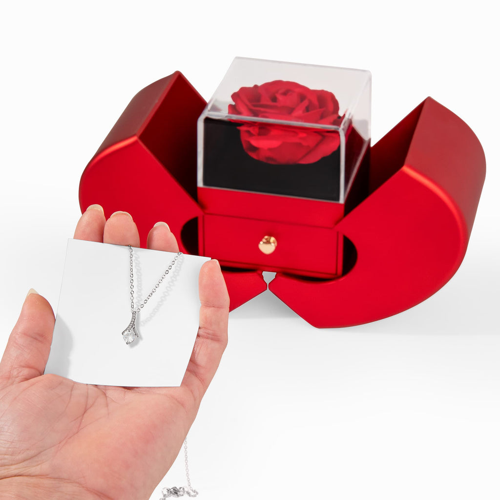 Alluring Beauty with Red Heart Rose Box