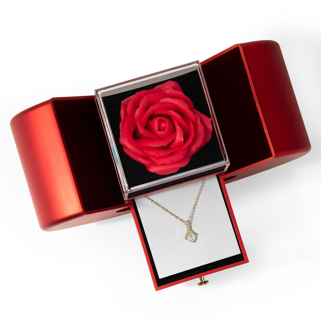 Alluring Beauty with Red Heart Rose Box