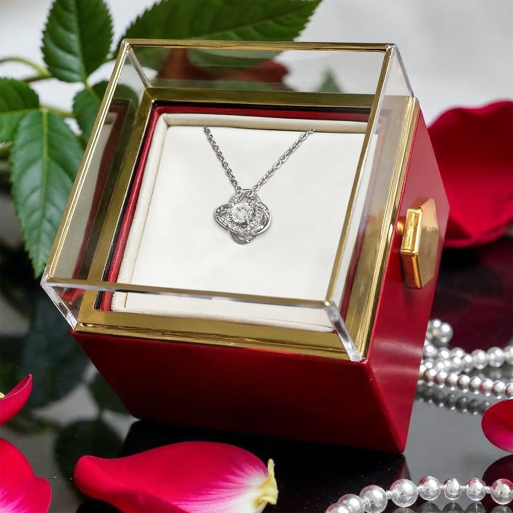 Love Knot with Rotating Rose Gift Box